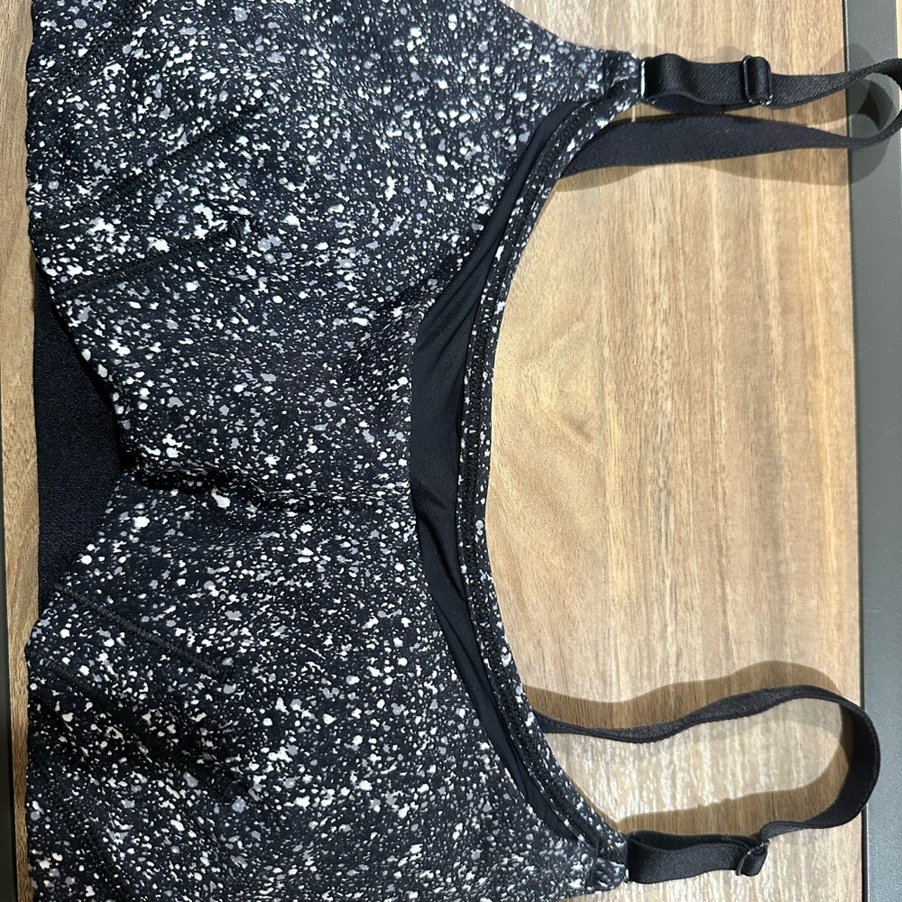 Black and White Speckled Bra